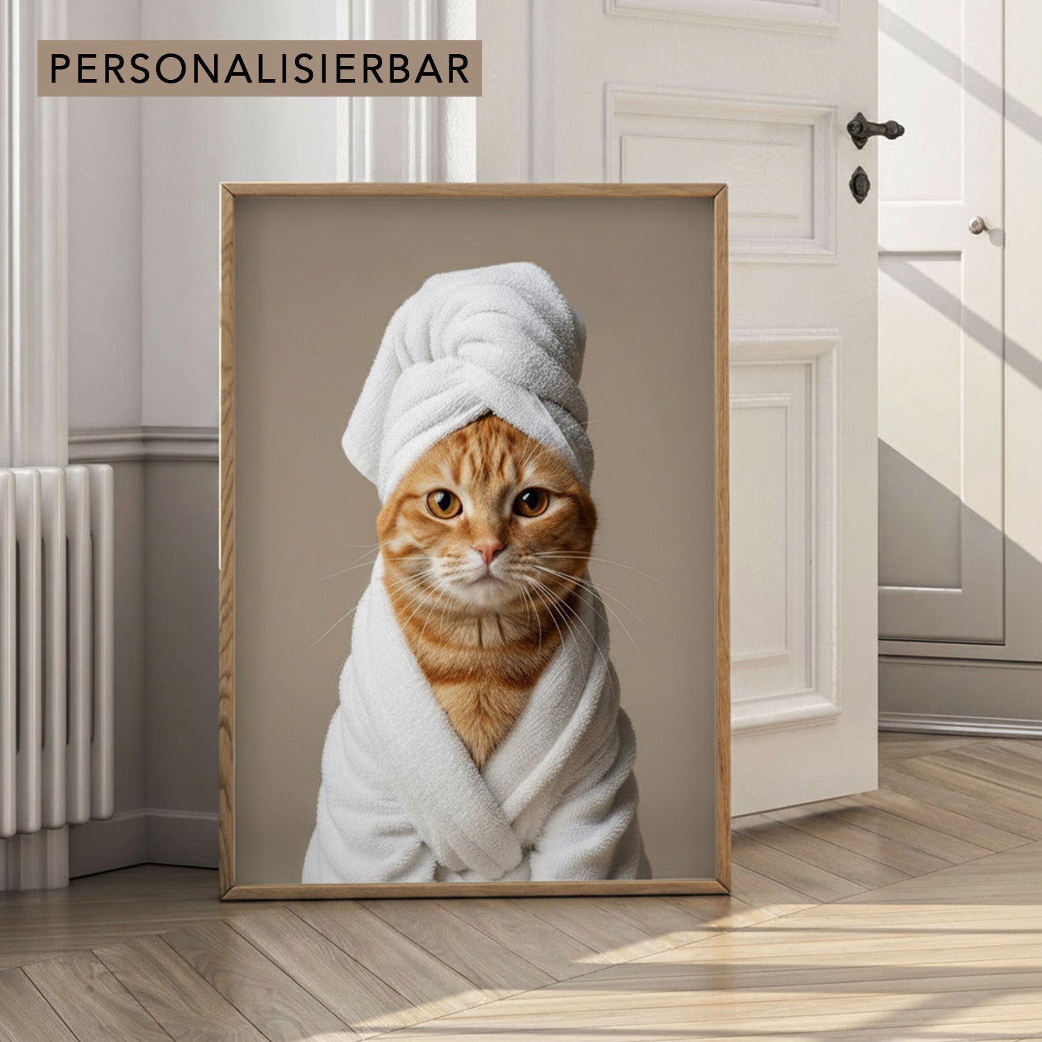 "KATZE MIT HANDTUCH" POSTER