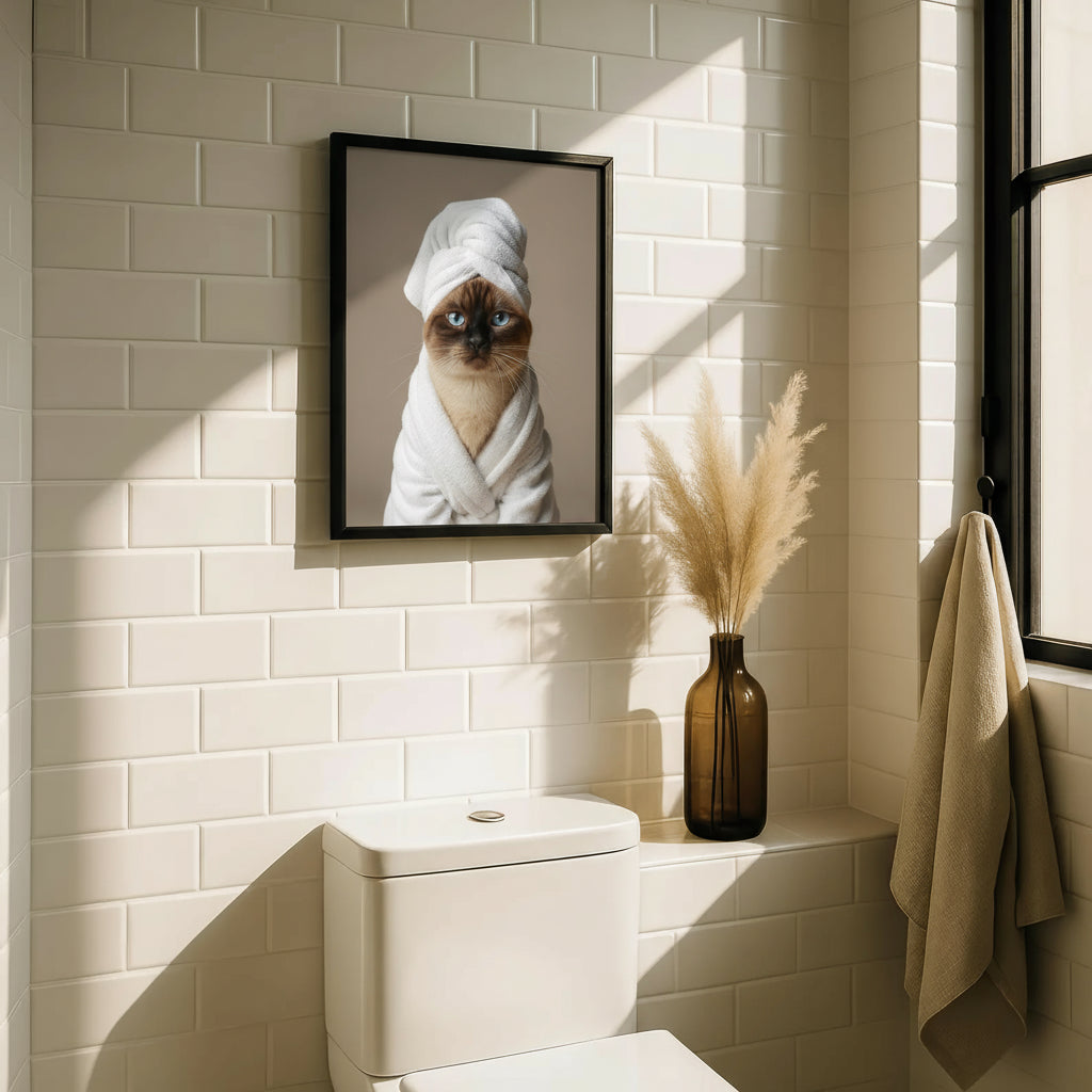 "KATZE MIT HANDTUCH" POSTER