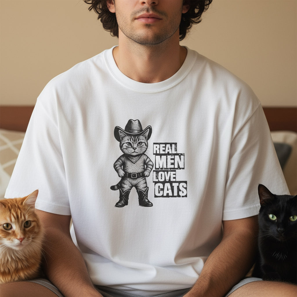"REAL MEN LOVE CATS" T-SHIRT