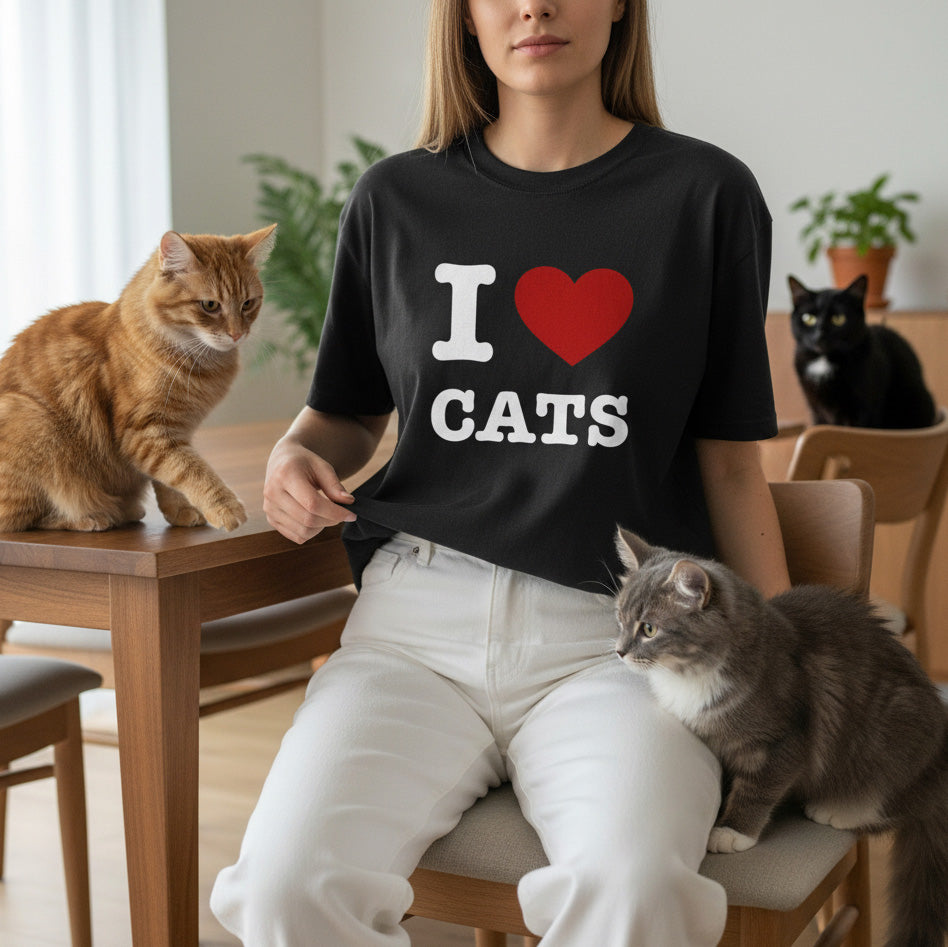 "I LOVE CATS" T-SHIRT